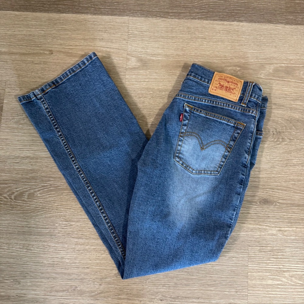Y2K Levi's 518 Superlow Bootcut Jeans Womens 11S Blue Stretch Denim Low Rise